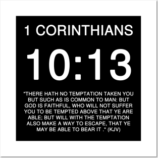 1 Corinthians 10:13 Bible Verse KJV Text Posters and Art